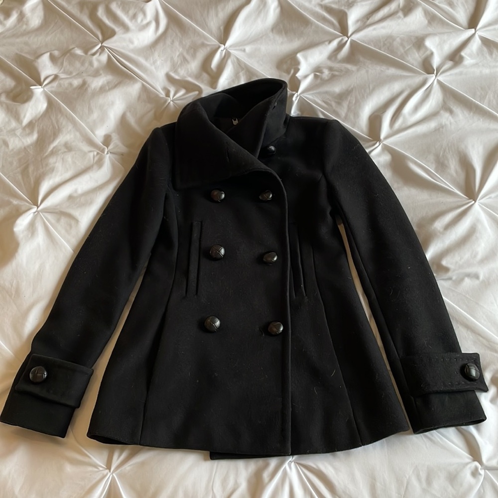 Double breasted Wool/Cashmere coat.
